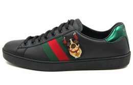 Кроссовки Gucci Ace Skateboard Shoes Men Low-Top Black 501907 dope0 1061