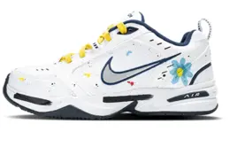 Кастомизированные кроссовки Nike Air Monarch 4 Chunky Sneakers Male, белый 415445-102(team拾陆-碎冰蓝花男款) | white
