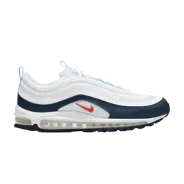 Кроссовки Nike Air Max 97 'White Midnight Navy', белый dm2824 100 | white/chile red/midnight navy