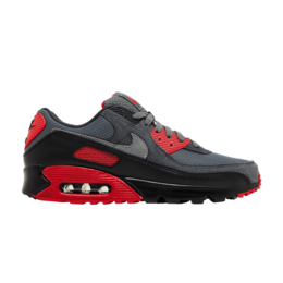 Кроссовки Nike Air Max 90 'Iron Grey Fire Red', серый dm0029 007 | black/iron grey/fire red/smoke grey