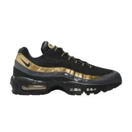 Кроссовки Nike Air Max 95 Premium 'Metallic Gold' 2024, черный 538416 007 24 | black/black/metallic gold/anthracite