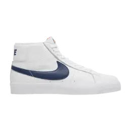 Кроссовки Nike Zoom Blazer Mid ISO SB 'Orange Label - White Navy', белый dc4472 100 | white/navy/white/safety orange