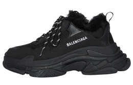 Кроссовки Balenciaga Triple S Fake Fur, черный 668563w3cq51000