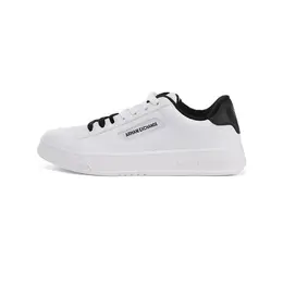 Armani Exchange Низкие мужские кроссовки для скейтбординга AE, белые, черные, с язычком на пятке xux203xv805k681 | white black heel tab