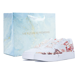 Anta Комфортные, нескользящие, амортизирующие, низкие, мужские, кроссовки для скейтбординга, белые, красные, черные 912418001q-2（team910-赤焰凤云sbox） | white red black