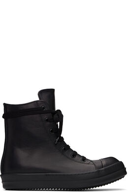 Черные кожаные кроссовки Hollywood Rick Owens 17327421 | black/black/black