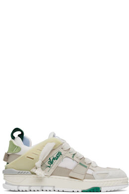 Лоскутные кроссовки бежево-зеленого цвета Axel Arigato 16940731 | dark beige/light green