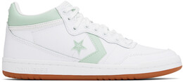 Бело-зеленые кроссовки CONS Fastbreak Pro Leather Mid Top Converse 15498831 | white/sticky aloe/gum honey