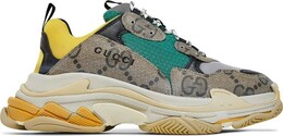 Кроссовки Gucci x Balenciaga Triple S The Hacker Project - Beige Yellow, коричневый 681067 umo20 9766 | the hacker project - beige yellow