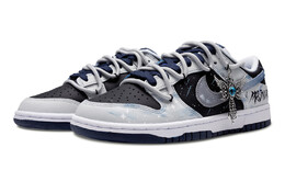 Кроссовки Nike Dunk Skateboarding Shoes Men Low-top Black/Blue/Gray, черный/синий/серый fq8826-100(team365-轮回星瞳) | black-blue-gray