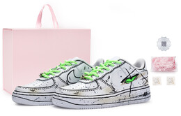 Кроссовки Nike Air Force 1 Skateboarding Shoes Men Low-top Black/green, зеленый cw2288-111(team80-男款三千世界s-box) | black/white/green