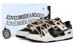 Кроссовки Nike Dunk Skateboarding Shoes Men Low-top Black/White/Brown, цвет Coffee dd1391-100(team62-小熊猫摩卡男款) | coffee