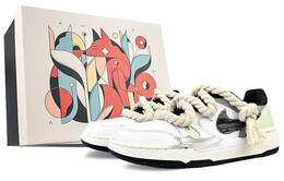 Кроссовки Nike Full Force Skateboarding Shoes Men Low-top White/green, белый fb1362-101(team40-贴布复古绿s-box) | white