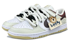 Кроссовки Nike Dunk Skateboarding Shoes Men Low-top Beige/Red, цвет Champagne dv0833-100(team79-男款小熊曲奇) | champagne