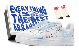 Мужские кроссовки для скейтбординга Nike Air Force 1, Blue/Pink cw2288-111(team88-春日马卡龙s-box) | blue/pink