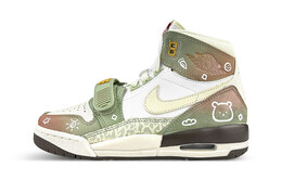 Баскетбольные кроссовки Legacy 312 Vintage для мужчин с высоким верхом коричневого/красного цвета Jordan fd9907-111(team76-男渐变涂鸦熊)