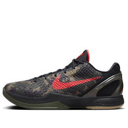 Кроссовки kobe 6 protro Nike, черный fq3546-001 | black/crimson bog/khaki