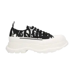 Кроссовки Alexander McQueen Graffiti Tread Slick Low Lace Up, черный 705668 w4tg5 9356 | black