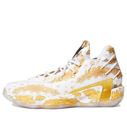 Кроссовки ric flair x dame 7 gca Adidas, белый fy2802 | cloud white/gold metallic/core black