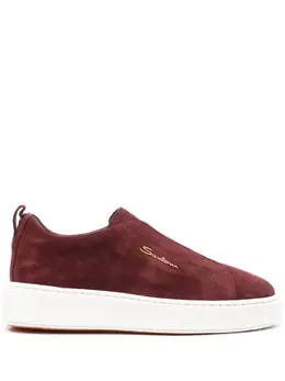 Santoni suede slip-on sneakers 24030591