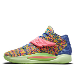 Кроссовки кд 14 Nike, синий do6903-400 | blue/green/yellow/pink