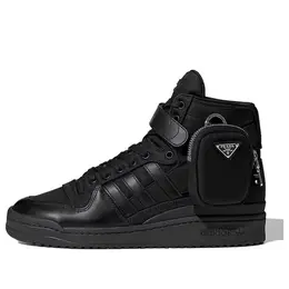 Кроссовки prada x forum высокие Adidas, черный gy7040 | black