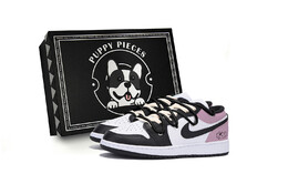 Баскетбольные кроссовки Air 1 Vintage Men Low-Top Black/Pink Jordan 553558-131(team85-胭脂使使s-box-a) | black