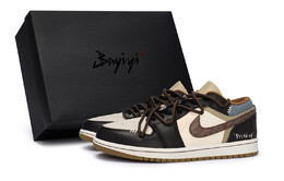 Баскетбольные кроссовки Air 1 Vintage Men Low-Top Coffee Jordan, цвет Coffee Brown hf5753-221(team80-男款山雾枯叶s-box) | coffee brown