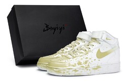Кроссовки Air Force 1 для скейтбординга для мужчин, средний верх, рис Nike, цвет White Rice cw2289-111(team80-男无声现场中sbox) | white rice
