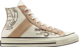 Converse Кроссовки Chuck 70 Leather Overlay High 'Egret Champagne Tan', кремовый a07122c | cream