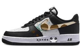 Кастомизированные кроссовки Nike Air Force 1 Skateboarding Shoes Men, белый/черный dv0788-001(team10-竹林熊猫) | white