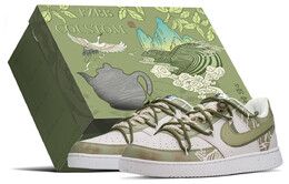 Мужские кроссовки для скейтбординга Nike Court Vision 1, Beige/Green dh2987-101(teama-龙井茶2s-box) | beige/green