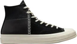 Кроссовки Converse Chuck 70 Crafted Leather High Black Egret, черный 173131c | black