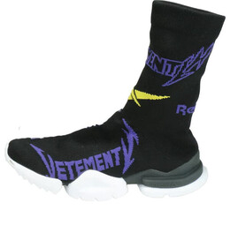 Кроссовки metal sock runner x vetements Reebok, черный cn7273 | black/yellow-purple