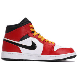 Баскетбольные кроссовки Air 1 Vintage Men Mid-Top Black Jordan 554724-170(teamthree-龙腾虎跃黑白红) | black/white red