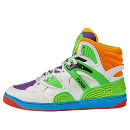 Кроссовки basket breathable wear-resistant non-slip high 'white green purple' Gucci, мультиколор 661301-2sh80-9062 | multi-color