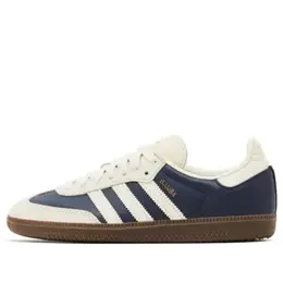 Кроссовки samba 'night indigo cream white' Adidas, индиго ig1968 | night indigo/cream white/gold metallic