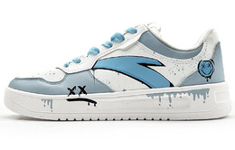 Кеды мужские, обувь для скейтбординга низкая белый/синий Anta 912418001q-2(team131-微笑计划-蓝） | white/blue