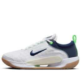 Кроссовки zoom court nxt hc 'white navy green strike' Nike, белый dv3276-103 | white/midnight navy-green strike-pale ivory-gum lt brown