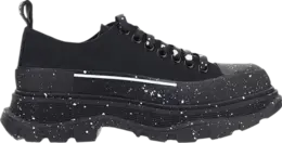 Кроссовки Alexander McQueen Tread Slick Lace Up 'Black White Paint Splatter', черный 682414 w4mvi 1070 | black