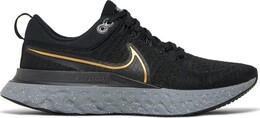 Кроссовки Nike React Infinity Run Flyknit 2 'Black Metallic Gold', черный ct2357 009 | black