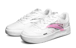 Кеды мужские, обувь для скейтбординга низкая белый/розовый Anta 912418001q-2(team65-粉色爱心)