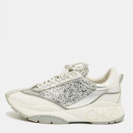 Jimmy Choo: Серебристые кроссовки  Raine