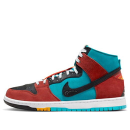 Кроссовки x di'orr greenwood sb dunk hi decon qs 'turquoise blue red' Nike, голубой fq1775-400 | turquoise blue/black/red