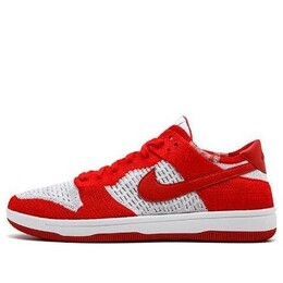 Кроссовки dunk low flyknit Nike, красный 917746-600 | red/grey