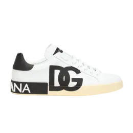 Кроссовки Dolce & Gabbana Portofino Low 'DG Logo Print - White Black', белый cs1772 ac330 89697 | white