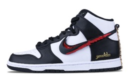 Кастомизированные кроссовки Nike Dunk Skateboarding Shoes Men, черный/красный dd1399-105(teamone-af德古拉） | black