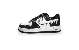 Кастомизированные кроссовки Nike Air Force 1 Skateboarding Shoes Men, белый/черный dv0788-001（team240-黑白牛奶） | white milk