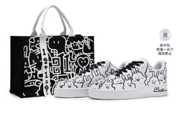 Кроссовки Nike Air Force 1 Skateboard Shoes Men Low-Top Black White cw2288-111(team80-男款小兔叽s-box) | black/white