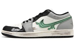 Баскетбольные кроссовки Air 1 Vintage Men Low-Top Black White Grey Jordan 553558-131(team24-男款沙漠仙人掌) | black white gray